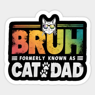 Bruh Formerly Known As Cat Dad Funny Fathers Day Cat Dad Sticker